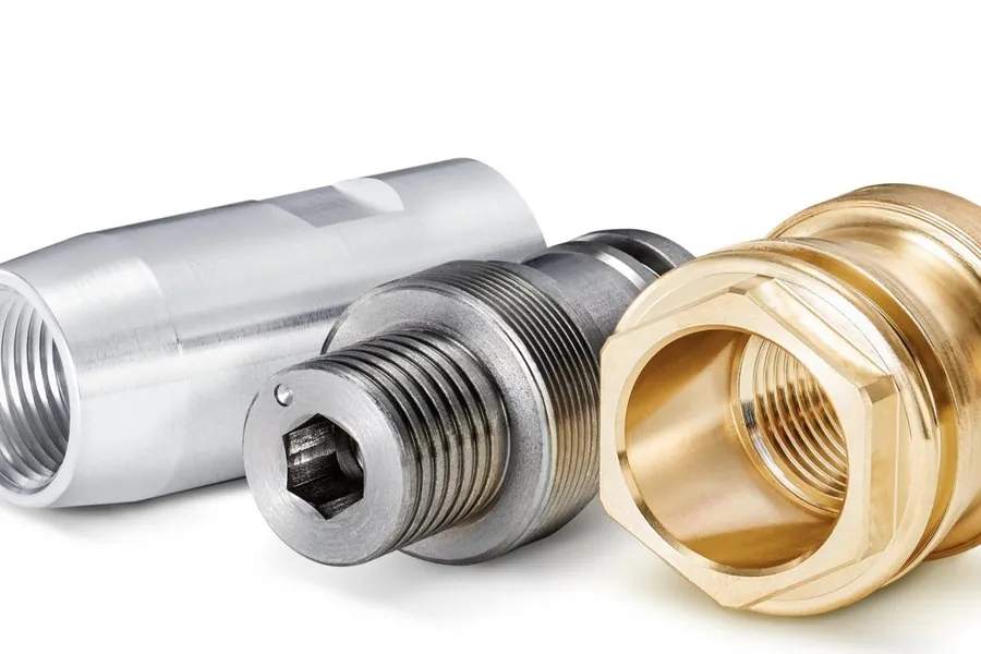 Machined bodies and couplings in brass and steel