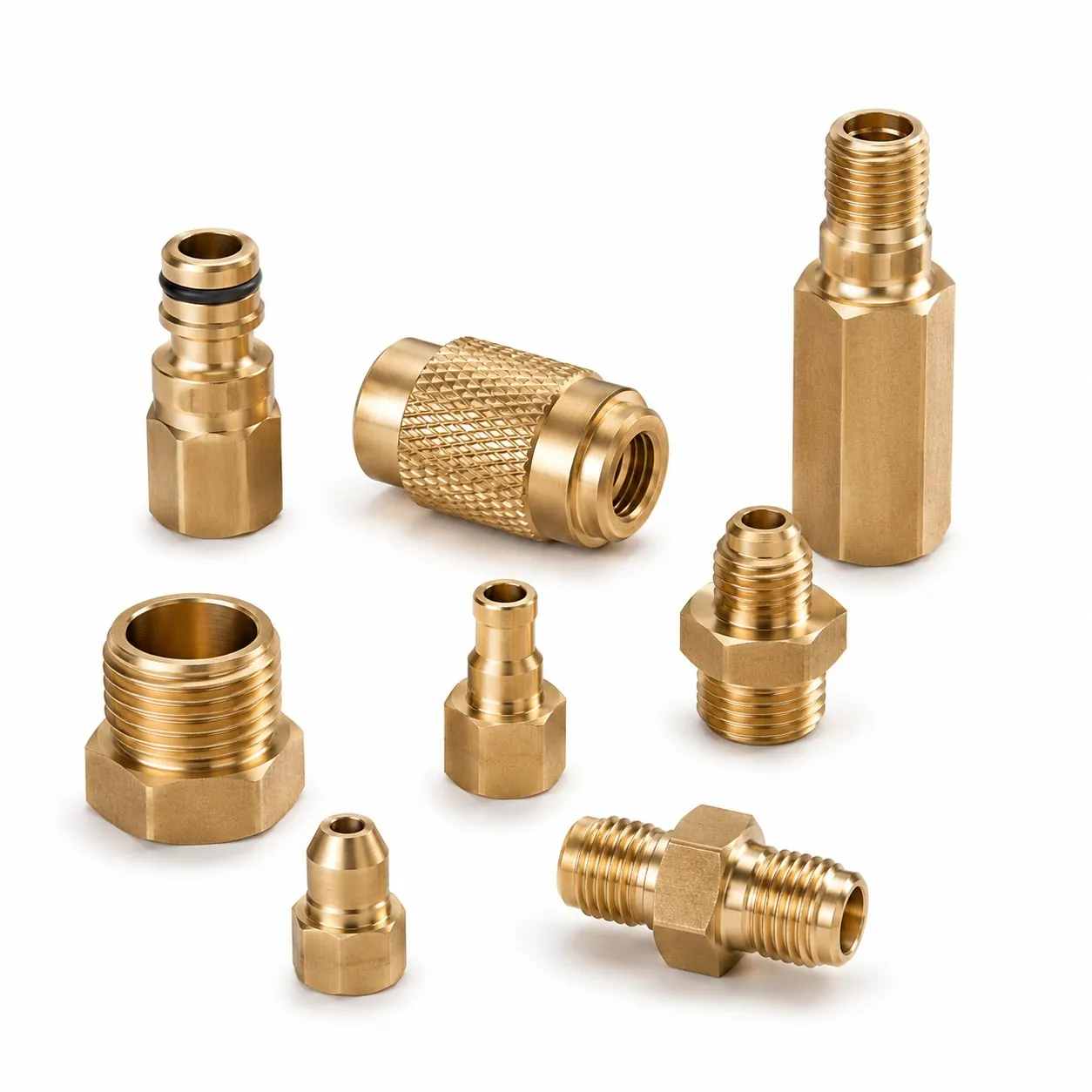 Brass compression, union and adaptor fitting parts machined to drawing by Brassland