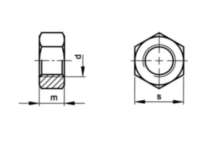 Brass hex nut — DIN 934 / ISO 4032 in CW617N brass