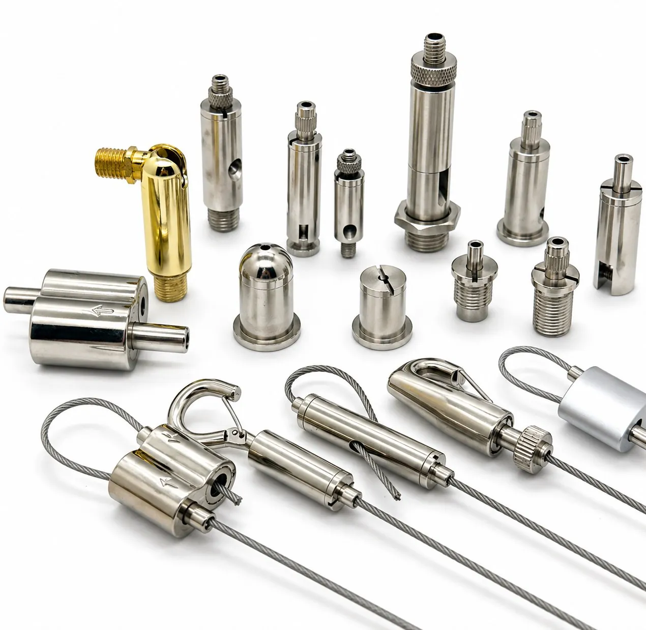 Brassland precision cable grippers and machined cable-management components