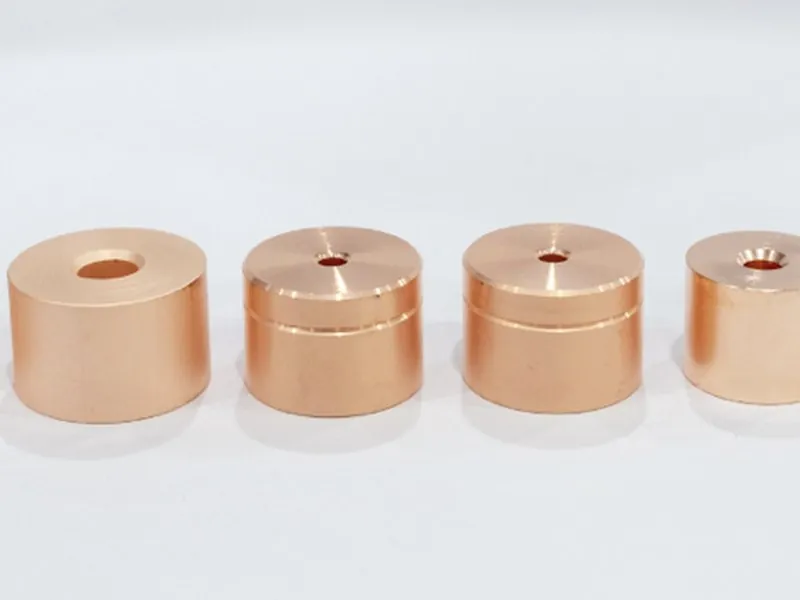 Turned copper cylinders