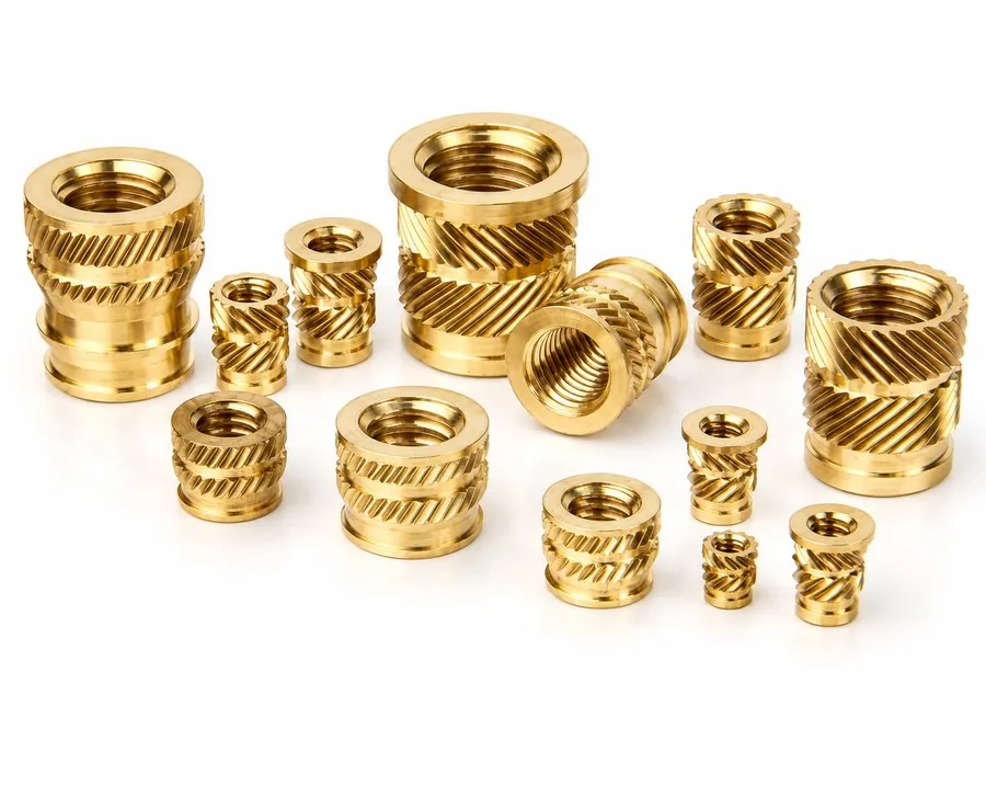 Brass knurled heat-set and press-fit threaded inserts for EV charger enclosures by Brassland