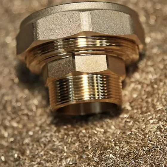 Forged brass tank connector with hex and thread