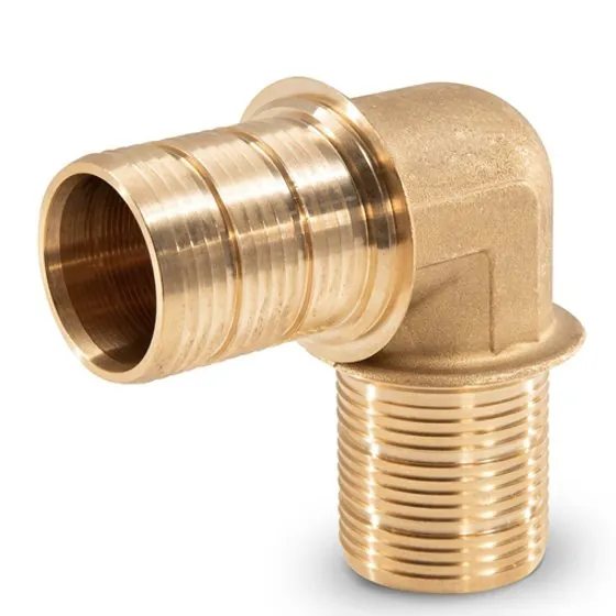 Forged brass elbow with hose barb