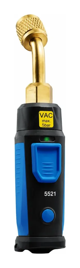 Wireless vacuum and pressure probe with a brass swivel connector fitting
