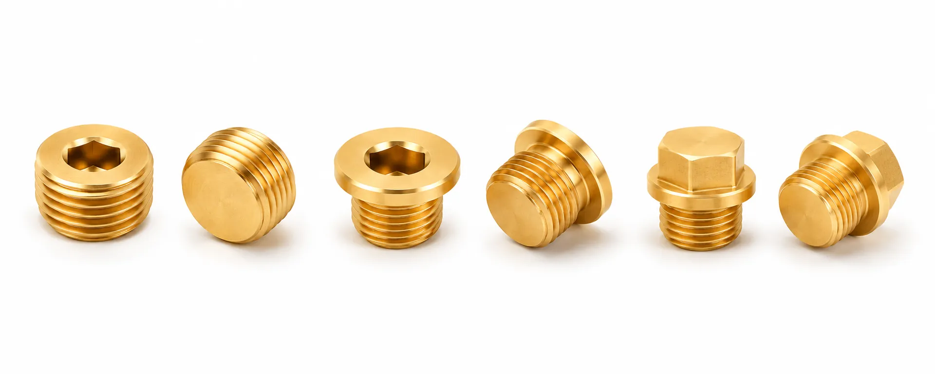 Brass screw plugs — hex socket and hex head sealing plugs (DIN 906 / 908 / 910)