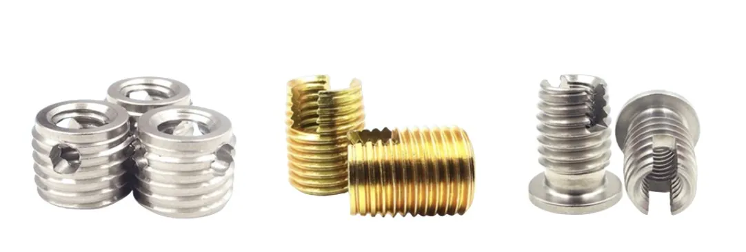 Brassland special threaded inserts — self-tapping Trisert-style, press-fit barbed, foam-grade variants