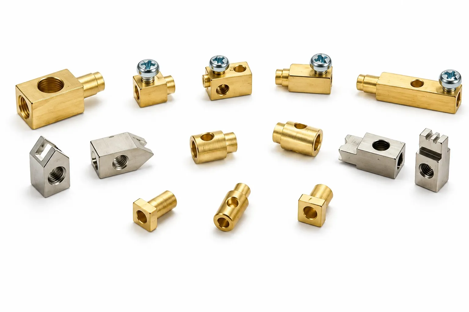 Brass and steel terminal connector blocks and screw-clamp wire terminals machined by Brassland