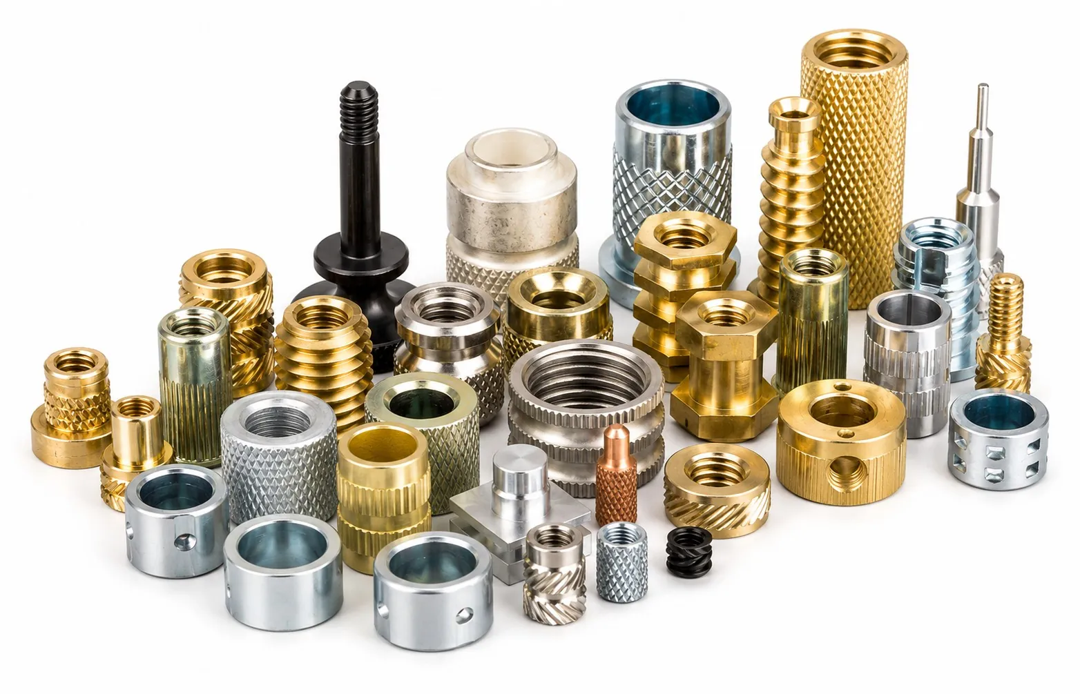 Brass threaded inserts, standoffs and turned terminal pins by Brassland