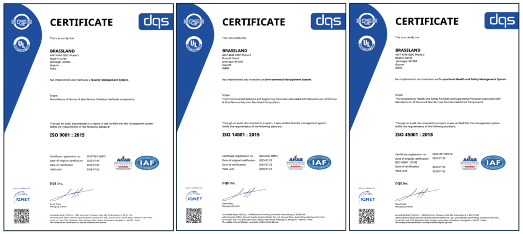 ISO Certificate BRASSLAND